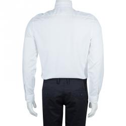 Pre Owned قميص بربري أبيض بأزرار أمامية وأكمام طويلة مفصل مقاس S