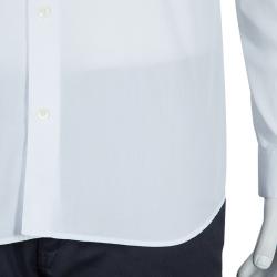 Pre Owned قميص بربري أبيض بأزرار أمامية وأكمام طويلة مفصل مقاس S