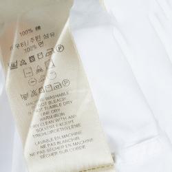 Pre Owned قميص بربري أبيض بأزرار أمامية وأكمام طويلة مفصل مقاس S