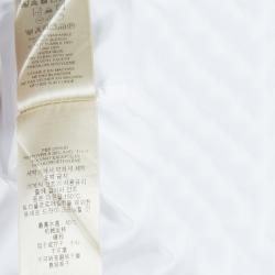 Pre Owned قميص بربري أبيض بأزرار أمامية وأكمام طويلة مفصل مقاس S