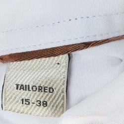 Pre Owned قميص بربري أبيض بأزرار أمامية وأكمام طويلة مفصل مقاس S