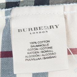 Pre Owned قميص بربري نوفا كم قصير أزرار أمامية بيج S