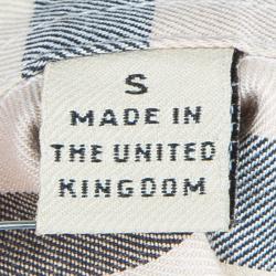 Pre Owned قميص بربري نوفا كم قصير أزرار أمامية بيج S