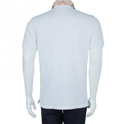 Pre Owned S تيشيرت بربري بولو أبيض ياقة نوفا تشيك