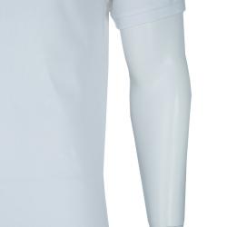 Pre Owned S تيشيرت بربري بولو أبيض ياقة نوفا تشيك