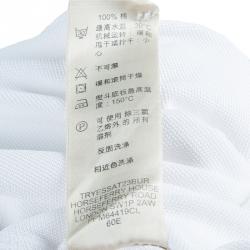 Pre Owned S تيشيرت بربري بولو أبيض ياقة نوفا تشيك