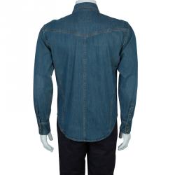 Burberry Indigo Denim Long Sleeve Buttondown Shirt M