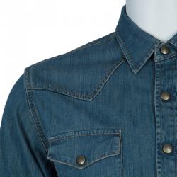 Burberry Indigo Denim Long Sleeve Buttondown Shirt M