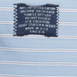 Pre Owned Burberry Blue Striped Cotton Shirt L