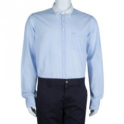 Burberry Blue Striped Long Sleeve Buttondown Cotton Shirt XL