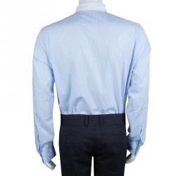 Burberry Blue Striped Long Sleeve Buttondown Cotton Shirt XL