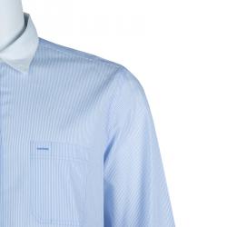 Burberry Blue Striped Long Sleeve Buttondown Cotton Shirt XL
