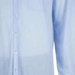 Burberry Blue Striped Long Sleeve Buttondown Cotton Shirt XL