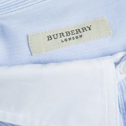 Burberry Blue Striped Long Sleeve Buttondown Cotton Shirt XL