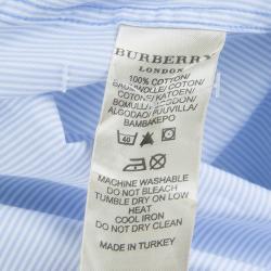 Burberry Blue Striped Long Sleeve Buttondown Cotton Shirt XL
