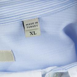 Burberry Blue Striped Long Sleeve Buttondown Cotton Shirt XL