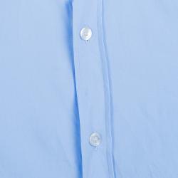 مملوكة مسبقًا قميص بربري قطن أزرق بأكمام طويلة وأزرار أمامية XS