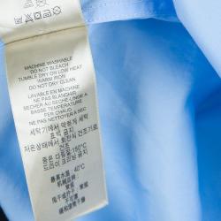 مملوكة مسبقًا قميص بربري قطن أزرق بأكمام طويلة وأزرار أمامية XS