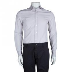 Pre Owned قميص بربري قطن أرجواني بأكمام طويلة وأزرار أمامية S