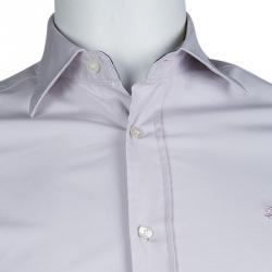 Pre Owned قميص بربري قطن أرجواني بأكمام طويلة وأزرار أمامية S