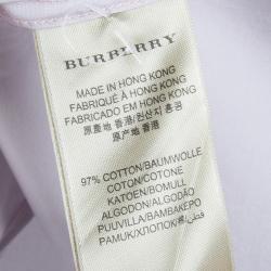 Pre Owned قميص بربري قطن أرجواني بأكمام طويلة وأزرار أمامية S