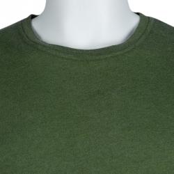 Pre Owned Burberry Brit Olive Green Jersey Crew Neck T-Shirt XL