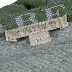 Pre Owned Burberry Brit Olive Green Jersey Crew Neck T-Shirt XL