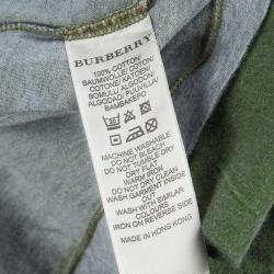 Pre Owned Burberry Brit Olive Green Jersey Crew Neck T-Shirt XL