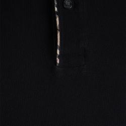 Burberry Black Nova Check Trim Polo T-shirt L