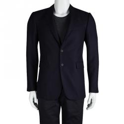 Burberry London Navy Blue Wool Millbank Blazer M