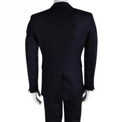 Burberry London Navy Blue Wool Millbank Blazer M
