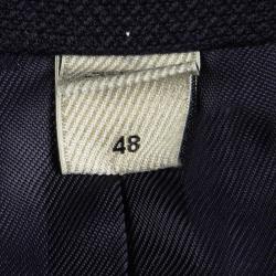 Burberry London Navy Blue Wool Millbank Blazer M
