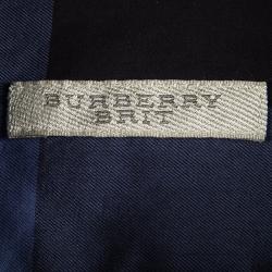 Burberry Brit Blue Checked Cotton Long Sleeve Button Front Shirt S