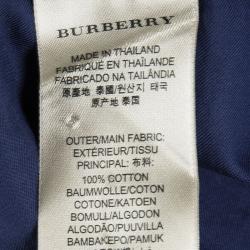 Burberry Brit Blue Checked Cotton Long Sleeve Button Front Shirt S