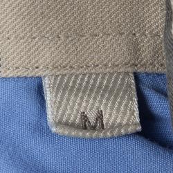 Burberry Brit Blue Cotton Novacheck Detail Button Front Shirt M