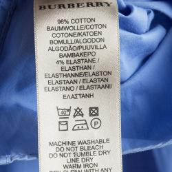 Burberry Brit Blue Cotton Novacheck Detail Button Front Shirt M