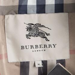 Pre Owned Burberry Brown Long Sleeve Bomber Jacket M