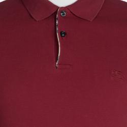 Pre Owned تي شيرت بربري بولو بريت أكمام قصيرة أحمر M