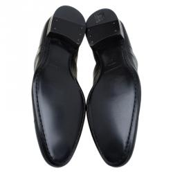 Burberry Black Leather Cap Toe Lace Up Oxfords Size 43