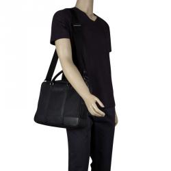 Pre Owned Burberry Black Nylon and Leather Newburg Laptop Briefcase