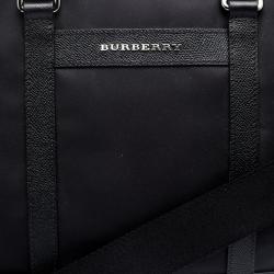 Pre Owned Burberry Black Nylon and Leather Newburg Laptop Briefcase