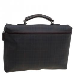 Burberry Brown Smoked Check PVC Document Case