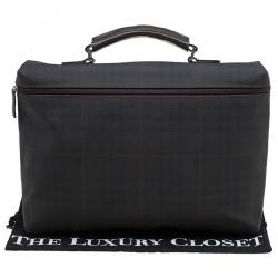 Burberry Brown Smoked Check PVC Document Case