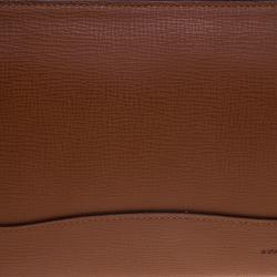 Burberry Brown Leather Zip Around Pouch