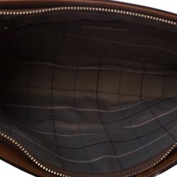 Burberry Brown Leather Zip Around Pouch