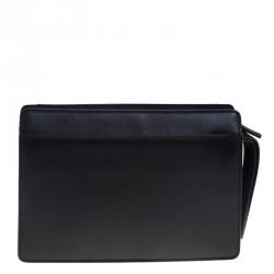 Burberry Black Textured Leather Pouch
