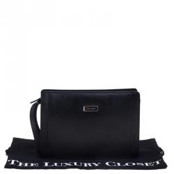 Burberry Black Textured Leather Pouch