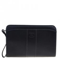 Burberry Black Grain Leather Pouch