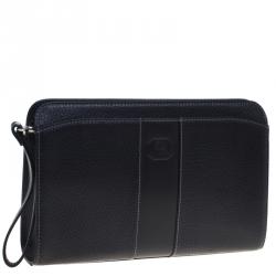 Burberry Black Grain Leather Pouch