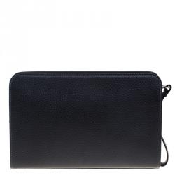 Burberry Black Grain Leather Pouch